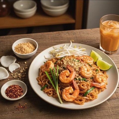 pâtes thaï crevettes